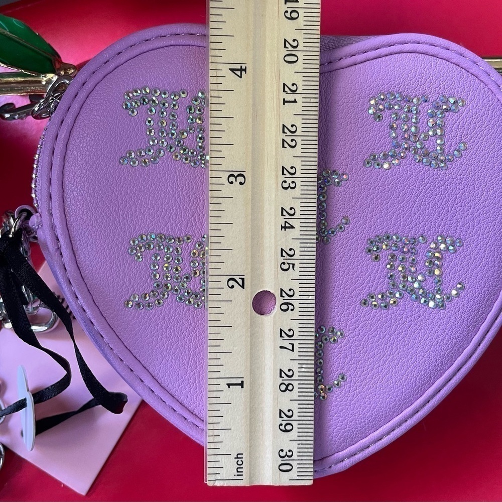 JUICY COUTURE WALLET,Juicy Couture Purple Heart Clutch - Picture 10 of 12
